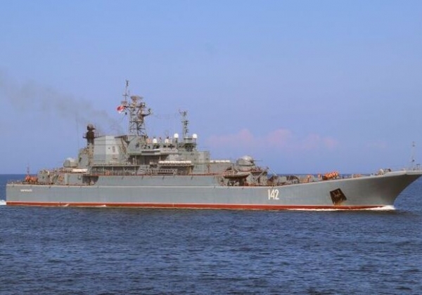 В Крыму уничтожили крупный десантный корабль "Новочеркасск" Черноморского флота РФ