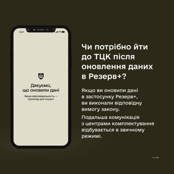 Чи&nbsp;потрібно обов'язково відвідувати ТЦК після оновлення даних у&nbsp;&laquo;Резерв+&raquo;: що&nbsp;говорять у&nbsp;Міноборони